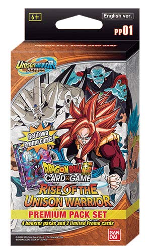 Dragon Ball Super Series 10 Rise of The Unison Warrior Special Premium Pack Booster Set – 4 paquetes + 2 PR