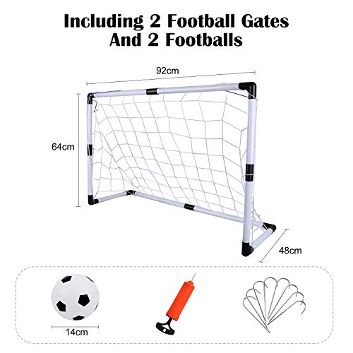 Dreamon Juego de 2 Puertas de Fútbol Infantil Portería de Fútbol y Bolas interactiva Juguete para Niños