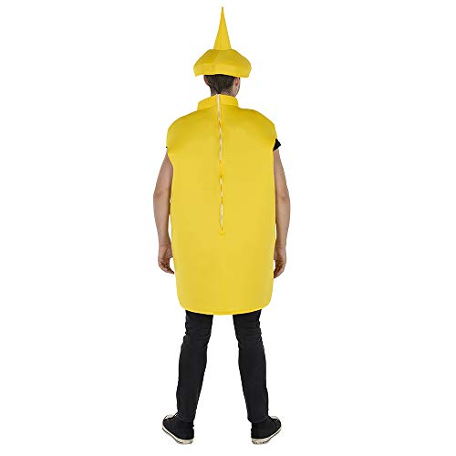 Dress Up America Traje de Botella de Mostaza Amarilla para Adultos Disfraces, Multi Color, Talla única para Hombre