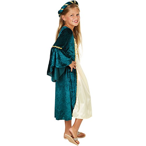 dressforfun 900216 - Disfraz de Niña Princesa del Castillo, Vestido Largo de Terciopelo, Incluye Cinta de Pelo (9-10 años | No.300976)