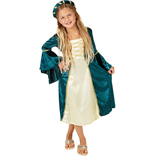 dressforfun 900216 - Disfraz de Niña Princesa del Castillo, Vestido Largo de Terciopelo, Incluye Cinta de Pelo (9-10 años | No.300976)