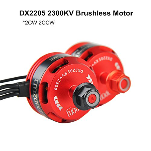 DroneAcc 4pcs DX2205 2300KV Brushless Motor 2CW 2CCW 2-4S Racing Edition Red for QAV210 X220 QAV250 FPV Racing Drone