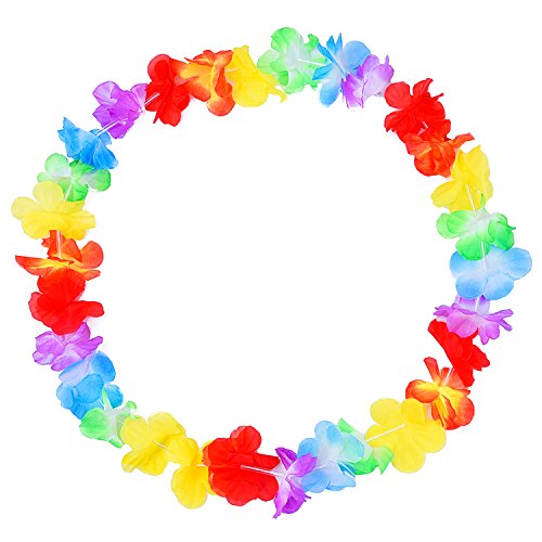 Eboot - Collar hawaiano de flores, fiesta en la playa, multicolor , color/modelo surtido