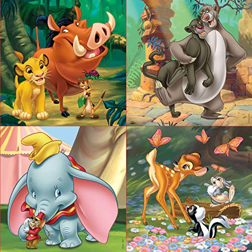 Educa- Disney Animals Dumbo, Bambi, Lion King, El Libro de la Selva Conjunto de Puzzles Progresivos, Multicolor (18104)