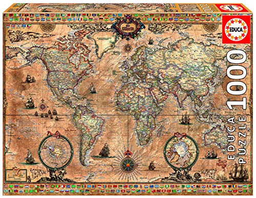 Educa- Mapamundi Puzzle, 1000 Piezas, Multicolor (15159)