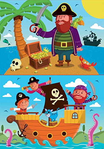 Educa- Piratas 2 Puzzles de 20 Piezas, Multicolor (17149)