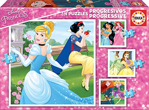 Educa- Princesas Disney Conjunto de Puzzles Progresivos, Multicolor (17166)
