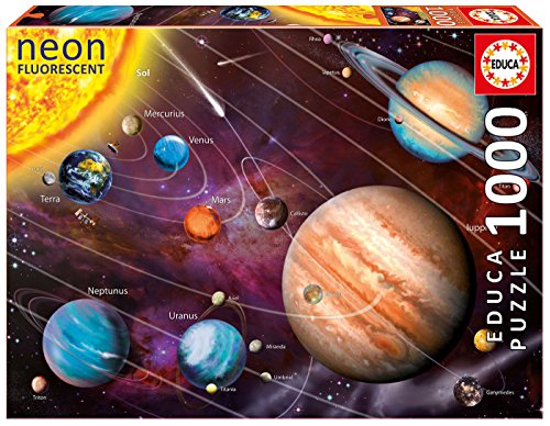 Educa-Sistema solar Neon Puzzle, 1000 Piezas, multicolor (14461)
