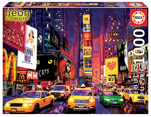 Educa- Times Square, New York ´Neon´ Puzzle, 1000 Piezas, Multicolor (18499)