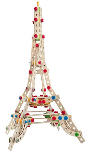 Eichhorn- Eiffelturm Constructor Torre Eiffel, 3 Modelos posibles, 315 Piezas, Madera de Haya certificada FSC, Fabricado en Alemania, Color carbón (Simba 100039091)