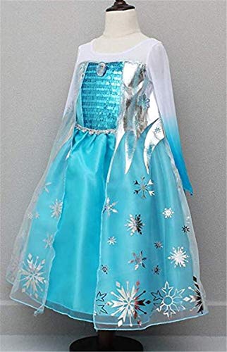 Emin Princess Dress Vestido Lentejuelas de Manga Larga Niñas Niños Disfraz y Accesorios Tiara Guantes Cosplay Vestido de Noche Disfraces Cumpleaños Navidad Halloween Carnaval Fiesta
