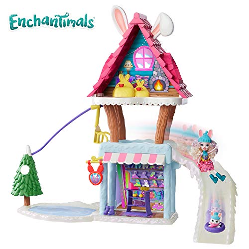 Enchantimals- Vamos de Chalet de esquí Pack con muñeca y Accesorios (Mattel GRW92-9633)