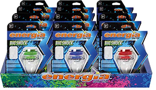 Energía - Big Shock Peonza eléctrica Deluxe con doble rodamiento y punta intercambiable, Color surtido, A partir de 5 años (89003)