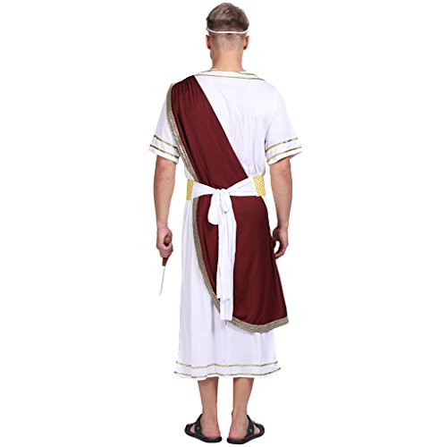 EraSpooky Hombre Romano Disfraz Elaborado Vestido César Brutus Túnica Traje
