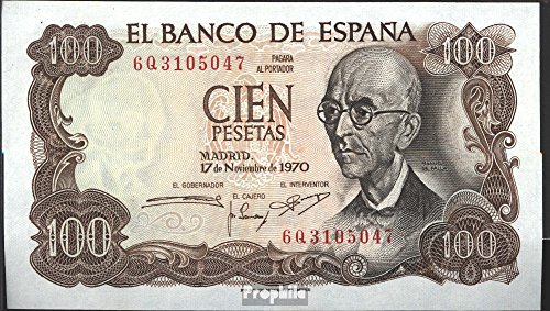 España Pick-No.: 152a bankfrisch 1970 100 Pesetas (billetes para los coleccionistas)