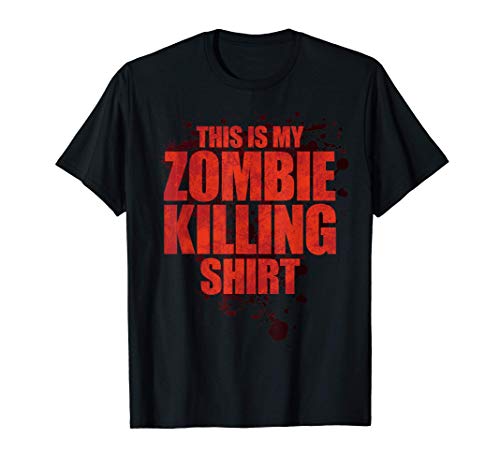 Esta es mi camisa de matar zombies Halloween divertido Camiseta