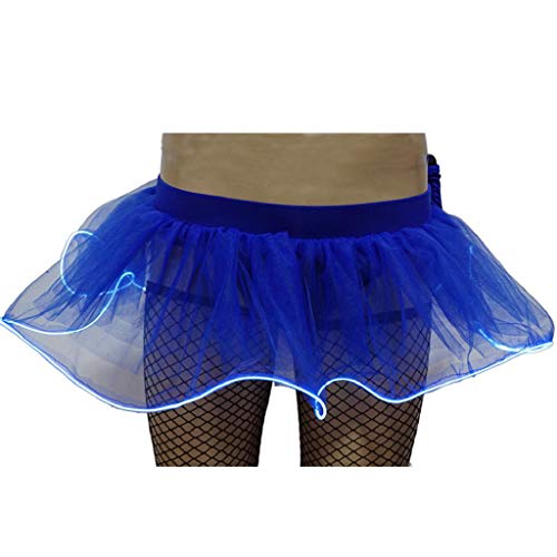 Falda de Tutu Mujer,SHOBDW Moda Vestidos De Baile Vestidos Disfraces Regalos De Cumpleaños Club Nocturno Fiesta De Noche Mini Falda De Burbuja Sin Batería Gasa Falda Esponjosa(Azul,XL)
