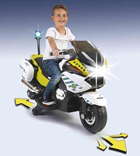 FEBER- Moto de policía, Guardia Civil, Infantil, con batería 12 V, con Luces y Sonido (Famosa 800012841)