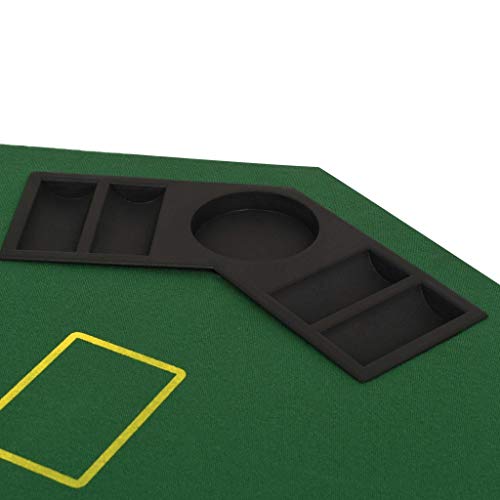 FESTNIGHT Juego de Tablero de Póker Plegable de Octogonal para 8 Jugadores Verde 120x120cm