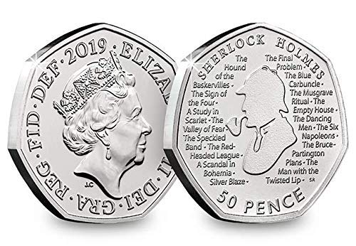 Fev's 2019 Sherlock Holmes Moneda sin circulación de bolsa de menta sellada
