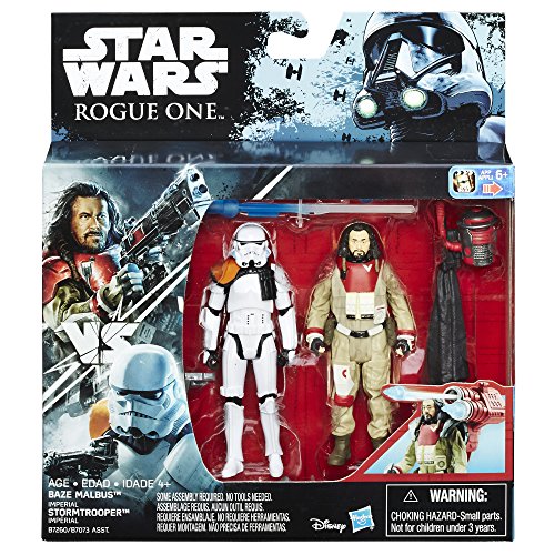 Figuras de acción B7260AS0 de Star Wars: Rogue One Baze Malbus vs Soldado de Asalto Soldado de Asalto Imperial, 9,5 cm.