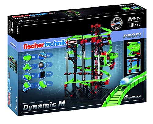 Fischertechnik Dynamic M – Juego Educativo y Divertido de Construcción de Circuitos de Canicas, 550 Piezas.