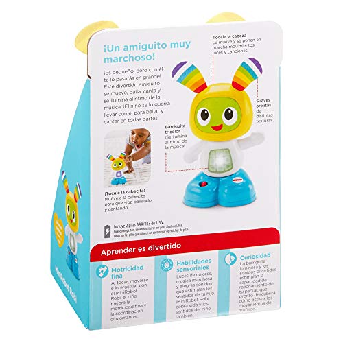 Fisher-Price Minirobot robi, juguete electrónico bebé +6 meses (Mattel FFD92)