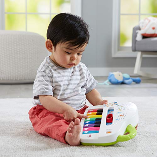 Fisher-Price Piano juega y aprende, juguete musical para bebé +6 meses (Mattel GFK00)