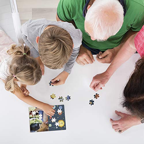 Fotoprix Puzzle Educativo Personalizado con la Foto del niño o de la niña | 5 Modelos Diferentes para coleccionar | Puzzle Infantil de 40 Piezas Grandes | Planetas (Castellano)