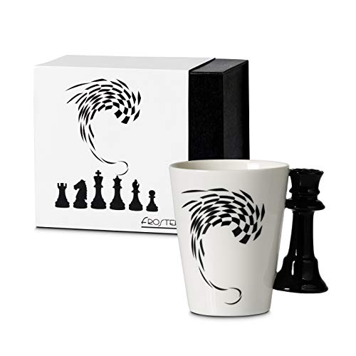 Froster Taza Ajedrez – Reina, Taza de té o café de 400 ml en caja negra, Regalo de Ajedrez, Regalo para Jugador de Ajedrez