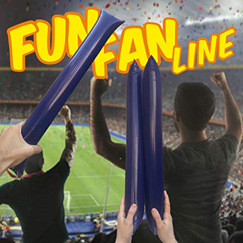 FUN FAN LINE - Pack 100 Pares de Aplaudidores hinchables ruidosos de plástico. Artículos de Fiesta y animación. Palos cotillón Ideales para fútbol, Fiestas, cumpleaños, comunión. (Red)