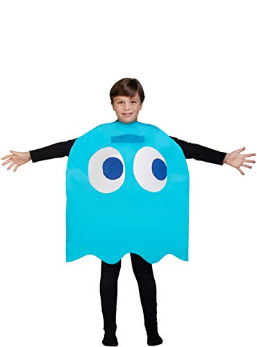 Funidelia | Disfraz de Fantasma Pac-Man Inky Oficial para niño y niña Talla 4-10 años ▶ Comecocos, Videojuegos, Años 80, Arcade - Azul