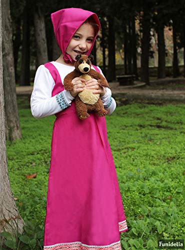 Funidelia | Disfraz de Masha - Masha y el Oso Oficial para niña Talla 4-6 años ▶ Masha and The Bear, Dibujos Animados - Rosa