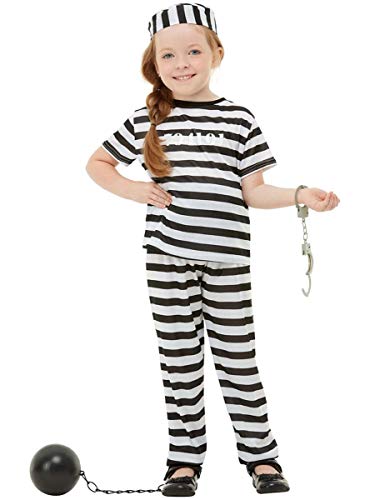 Funidelia | Disfraz de Prisionero para niño y niña Talla 10-12 años ▶ Ladrón, Preso, Delincuente, Profesiones - Negro