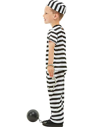 Funidelia | Disfraz de Prisionero para niño y niña Talla 4-6 años ▶ Ladrón, Preso, Delincuente, Profesiones - Negro