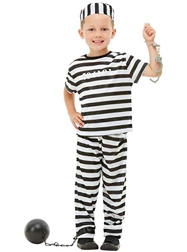 Funidelia | Disfraz de Prisionero para niño y niña Talla 4-6 años ▶ Ladrón, Preso, Delincuente, Profesiones - Negro