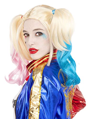 Funidelia | Peluca de Harley Quinn - Escuadrón Suicida Oficial para Mujer ▶ Superhéroes, DC Comics, Suicide Squad, Villanos, Accesorio para Disfraz