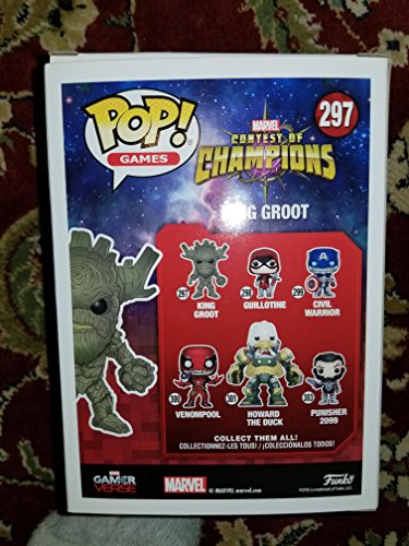 FUNKO - Marvel-Contest of Champions-King Groot (Glows in The Dark) Figurina, Multicolor, 26845
