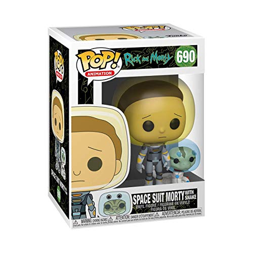 Funko- Pop Animation: Rick & Morty-Space Suit Morty w/Snake Rick and Collectible Toy, Multicolor (45435)