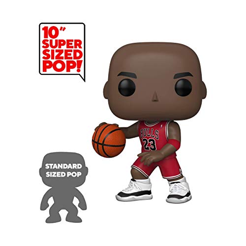 Funko - Pop! NBA: Bulls - 10" Michael Jordan (Red Jersey) Figura De Vinil, Multicolour (45598)
