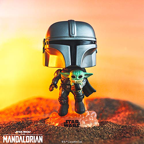 Funko- Pop Star Wars: The Mandalorian-Mando Flying w/Jet Pack Figura Coleccionable, Multicolor (50959)