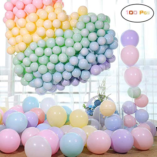 Funny House Globos Pastel ,Macaron Latex Balloons Color Globos para Graduaciones, Fiestas, cumpleaños, día de San Valentín, Decoraciones (100 PCS)