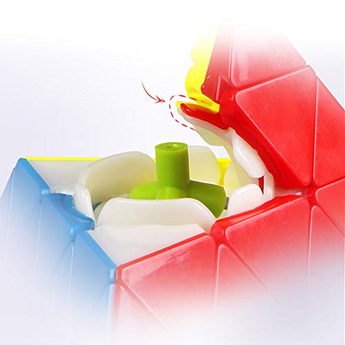 FunnyGoo Mofangge 4x4 triángulo de pirámide pyraminx Cubo de Rompecabezas de Velocidad mágica Cubo con un Soporte de Cubo ( sin Etiqueta )