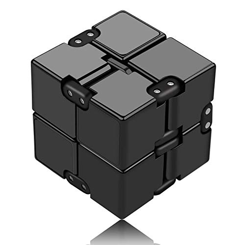 Funxim Infinity Cube Toy para Adultos y niños, versión Nueva Fidget Finger Toy Stress y Ansiedad, Killing Time Fidget Toys Infinite Cube para Office Staff (Negro)
