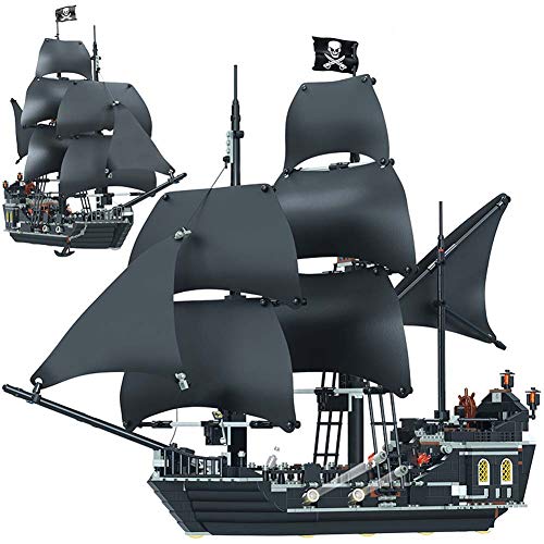 FXQIN Barco Pirata 3D Puzzles Juguete de Montaje Model Kit Caribe Negro Perla del Barco Pirata del Rompecabezas 3D Kit De Construcción De Maqueta de Barco con 6 Mini Figuras Piratas,875 Piezas