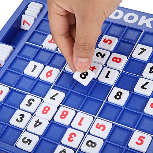 Fydun Tablero de Juego de números Sudoku con Ranuras de Almacenamiento, 81 números, Juego de Mesa de 25,2 * 24 cm para Adultos, niños Mayores de 2 años