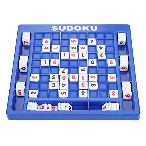 Fydun Tablero de Juego de números Sudoku con Ranuras de Almacenamiento, 81 números, Juego de Mesa de 25,2 * 24 cm para Adultos, niños Mayores de 2 años