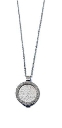 GARIBALDI - Colgante con moneda 500 lires, plata con cadena de 90 cm.