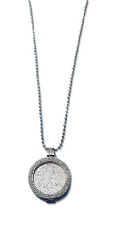 GARIBALDI - Colgante con moneda 500 lires, plata con cadena de 90 cm, original