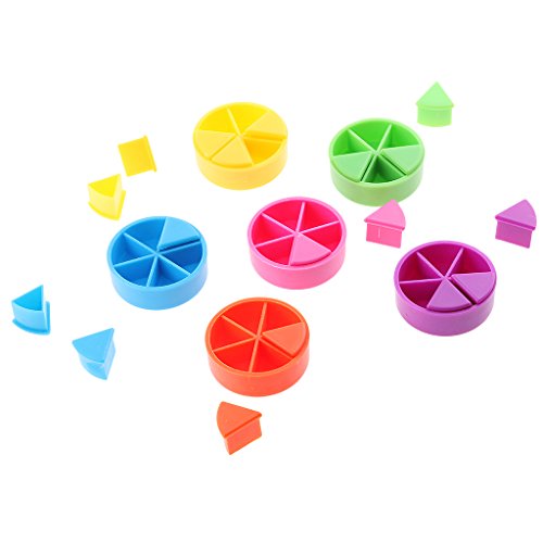 Gazechimp 42pcs Juego de Búsqueda Trivial Piezas de Pastel para Fracciones de Matemáticas Multicolor